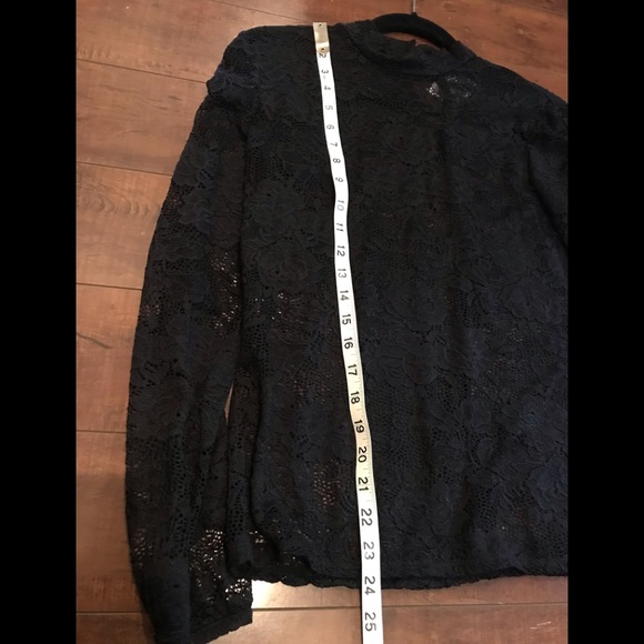 NWT George Black Lace long sleeve Shirt size Medium - Picture 8 of 8